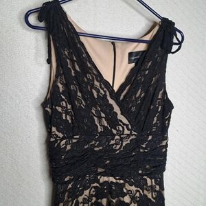 Connected Apparel Beige and Black Dress